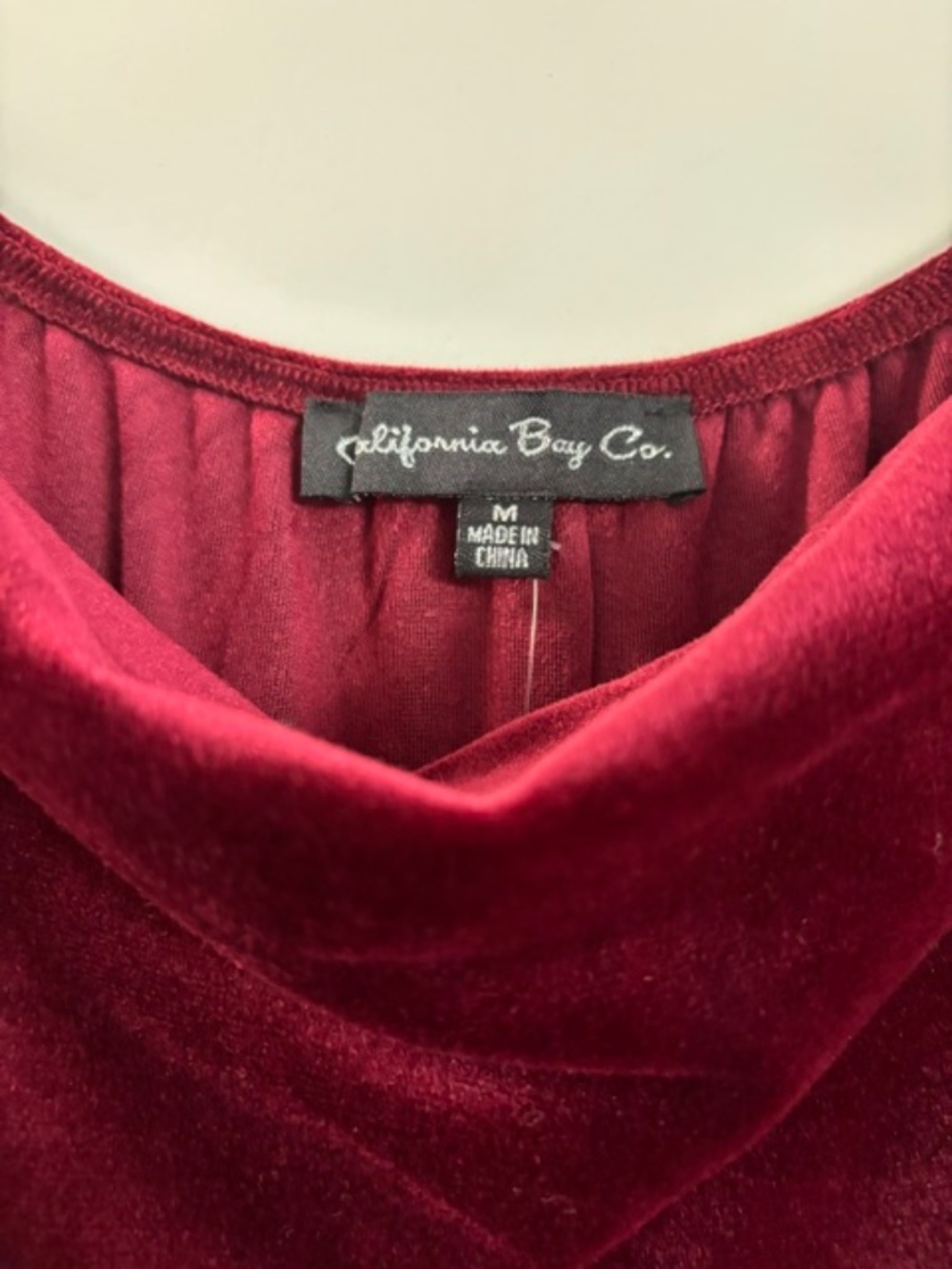 NWT California Bay Co. Deep Red Velvet Dress
